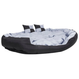 Berkfield Reversible & Washable Dog Cushion Grey And Black 150X120X25 Cm - thumbnail 2