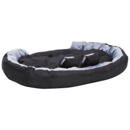 Berkfield Reversible & Washable Dog Cushion Grey And Black 150X120X25 Cm - thumbnail 5