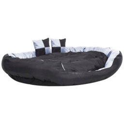 Berkfield Reversible & Washable Dog Cushion Grey And Black 150X120X25 Cm - thumbnail 6