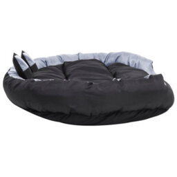 Berkfield Reversible & Washable Dog Cushion Grey And Black 150X120X25 Cm - thumbnail 4
