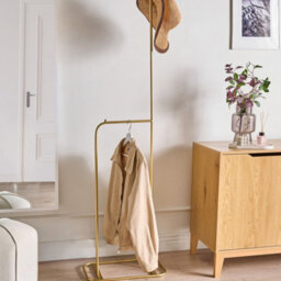 Wyld And Coco Luxehome Gold Iron Clothes Rail 171Cm Freestanding - Minimalist Metal Wardrobe Organiser - thumbnail 2