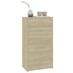 Berkfield Sideboard With 6 Drawers Sonoma Oak 50X34X96 Cm Engineered Wood - thumbnail 3