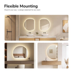 Emke Frameless Led Bathroom Mirror 73 X 90Cm, 3 Colour Temperatures, Dimmable, Anti-Fog, Touch Control - thumbnail 6