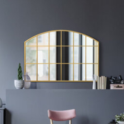 "Mirroroutlet Over Mantle Arcus - Gold Framed Arched Wall Mirror 43"" X 29"" (110Cm X 75Cm)"