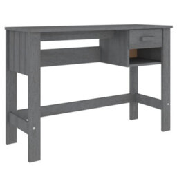 Vidaxl Desk Hamar Dark Grey 110X40X75 Cm Solid Wood Pine Desks - thumbnail 2