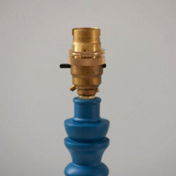 Loops Elegant Satin Marlin Blue Table Lamp Base With Brass Plate For Classic Home Decor - thumbnail 3