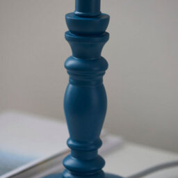 Loops Elegant Satin Marlin Blue Table Lamp Base With Brass Plate For Classic Home Decor - thumbnail 4
