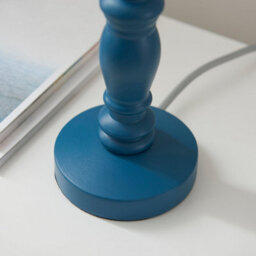 Loops Elegant Satin Marlin Blue Table Lamp Base With Brass Plate For Classic Home Decor - thumbnail 5