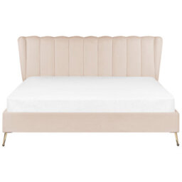 Beliani Bed Velvet Miribel 180 X 200 Cm (Eu Super King) Beige - thumbnail 4