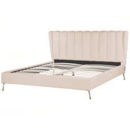 Beliani Bed Velvet Miribel 180 X 200 Cm (Eu Super King) Beige - thumbnail 6