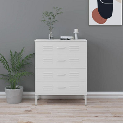 Vidaxl Chest Of Drawers White 80X35X101.5 Cm Steel Chests Of Drawers - image 1