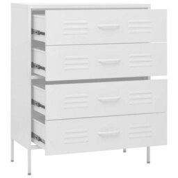 Vidaxl Chest Of Drawers White 80X35X101.5 Cm Steel Chests Of Drawers - thumbnail 6