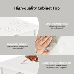 Gainoom 3 Drawers Bathroom Floor Cabinet Wood Storage Cupboard Organizer Free Standing Chest Of Drawers - thumbnail 8