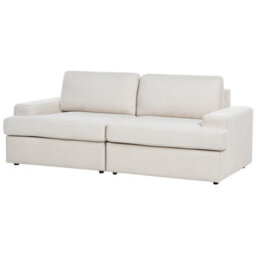 Beliani Living Room Set 4 Seater Alla Fabric Light Beige - thumbnail 5