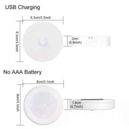 1Pc Motion Sensor Led Night Light Wireless Pir Detector Lamp Bedroom Staircase Closet Warm White - thumbnail 3
