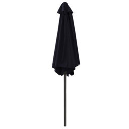 Sundaze 2.5M Black Round Garden Parasol Umbrella Patio Sun Shade Canopy Crank Tilt With Base - thumbnail 3