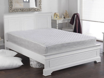 "Lancashire Textiles Polycotton Quilted Mattress Protector With 12"" (30Cm) Skirt Machine Washable Protection - Single" - image 1