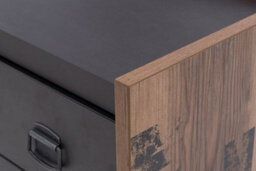 Arte Fargo Chest Of Drawers With Metal Handles In Raw Steel & Canyon Alpine Spruce W900mm X H900mm X D420mm - Ideal For Bedroom Storage - thumbnail 4