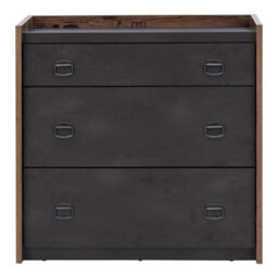 Arte Fargo Chest Of Drawers With Metal Handles In Raw Steel & Canyon Alpine Spruce W900mm X H900mm X D420mm - Ideal For Bedroom Storage - thumbnail 2