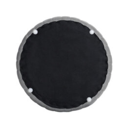 Living And Home Round Grey Velvet Upholstered  Footstool Dia 400 X H 300 mm - thumbnail 4