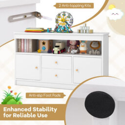Gainoom Kids Toy Storage Organizer Wooden Children Bookshelf Storage Chest W/ Open Shel - thumbnail 5