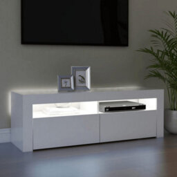 Berkfield Tv Cabinet With Led Lights White 120X35X40 Cm - thumbnail 4