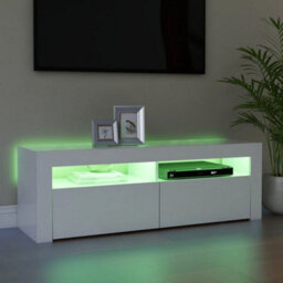 Berkfield Tv Cabinet With Led Lights White 120X35X40 Cm - thumbnail 6