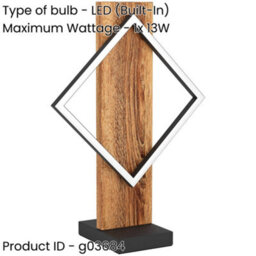 Loops Stylish Modern Black And Brown Rustic Led Table Lamp For Indoor Home Decor - thumbnail 2