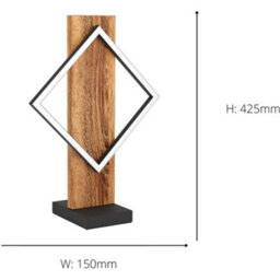 Loops Stylish Modern Black And Brown Rustic Led Table Lamp For Indoor Home Decor - thumbnail 4