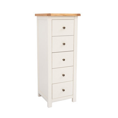 Cabinet Bits Maggiori 5 Drawer Narrow Chest Of Drawers Brass Knob - image 1