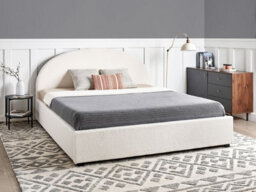 Beliani Ottoman Bed Boucle Vaucluse 180 X 200 Cm (Eu Super King) Off-White - thumbnail 2