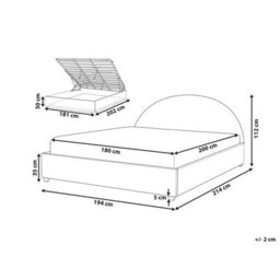 Beliani Ottoman Bed Boucle Vaucluse 180 X 200 Cm (Eu Super King) Off-White - thumbnail 3