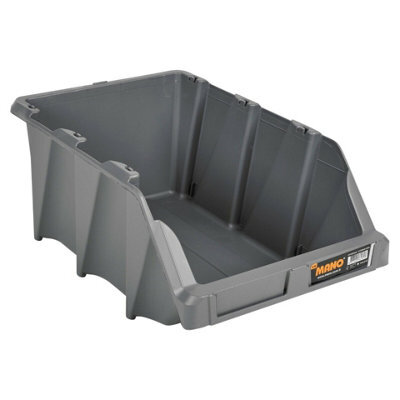 Urbn-Living Urbnliving 18Cm Height G-35 Grey Plastic Wall Mounted Stacking Storage Organiser Bins Tool Diy Shelving Rack - image 1