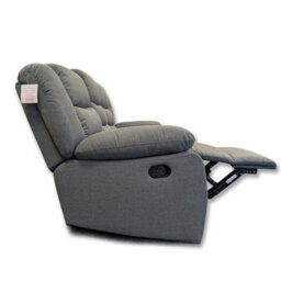 Furnishings For Less UK Manhattan Grey 3 Seater Fabric Reclining Sofa Recliner - thumbnail 5