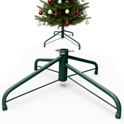 Festive Fix Green Metal Christmas Tree Stand Heavy Duty Base With Adjustable Screws For Real And Artificial Christmas Trees - image 1