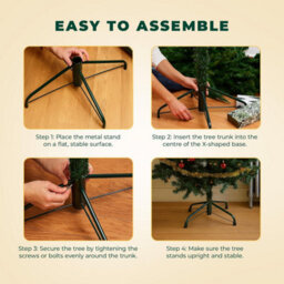 Festive Fix Green Metal Christmas Tree Stand Heavy Duty Base With Adjustable Screws For Real And Artificial Christmas Trees - thumbnail 7