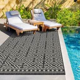 Homeart Outdoor Rugs Easy Cleaning Area Rugs For Balcony,garden,picnic,uv Weather Resistant  Anthracite Cream 80 X 150 Cm - thumbnail 3