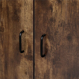 Furniturehmd 2 Doors Wardrobe Industrial Style Wooden Clothing Storage Cabinet Hanging Rail  And Shelf - thumbnail 5