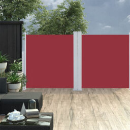 Walplus Retractable Side Awning Garden Sun Shade Canopy Gazebo For Back Door, Porch, Patio Red 120X600 Cm