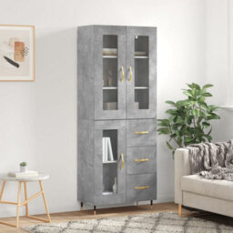 Berkfield Highboard Concrete Grey 69.5X34X180 Cm Engineered Wood - thumbnail 1