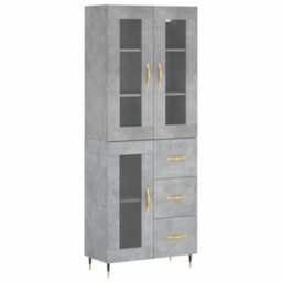 Berkfield Highboard Concrete Grey 69.5X34X180 Cm Engineered Wood - thumbnail 2