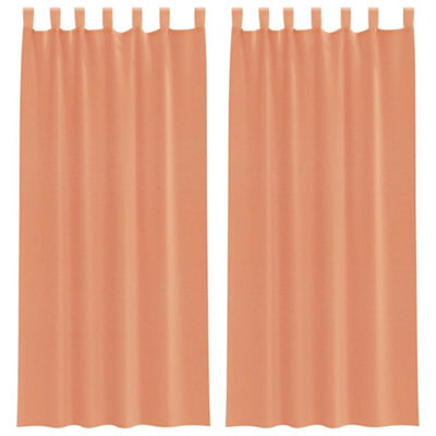 Berkfield Durable Voile Curtains With Loops 2 Pcs Terracotta 140X245 Cm