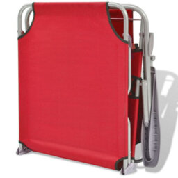 Walplus Sun Lounger With Canopy Steel Red - thumbnail 6