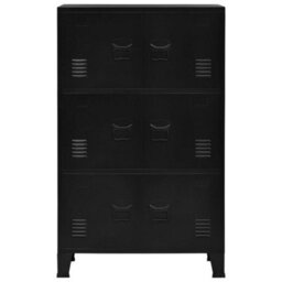 Berkfield Industrial Storage Chest Black 75X40X120 Cm Steel - thumbnail 3