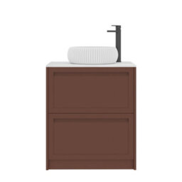 Royal Bathrooms Royal Bathroom Elmore 700mm Terracotta Clay Freestanding Countertop Bathroom Vanity Unit 2 Drawer With Milan Basin - thumbnail 7