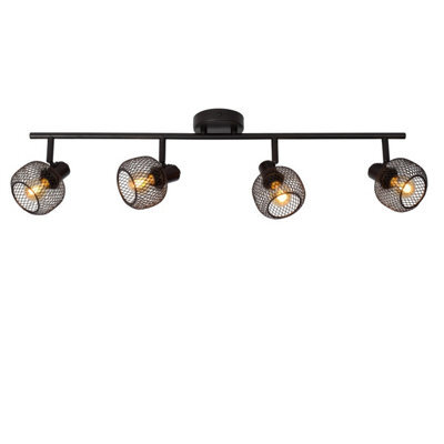 Lucide Maren Retro Ceiling Spotlight Bar - 4Xe14 - Black - image 1