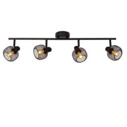 Lucide Maren Retro Ceiling Spotlight Bar - 4Xe14 - Black - thumbnail 1