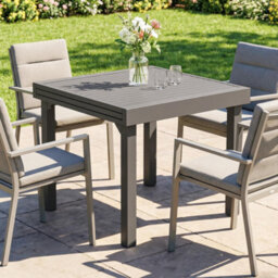 Outsunny Extending Garden Table For 4-8, Aluminium Outdoor Table, Dark Grey - thumbnail 8