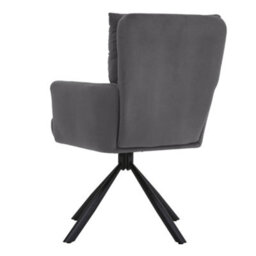 Darphe Grey Modern Swivel Armchair With Velvet Upholstery, Ergonomic Lounge Chair With Metal Base - thumbnail 4