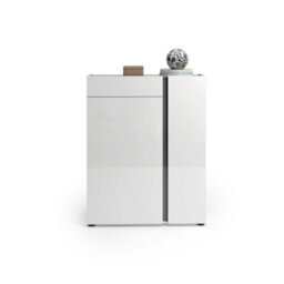 FurniComp LTD Furnicomp Athens 2 Door 1 Drawer White Gloss And Anthracite 20 Pair Shoe Cabinet - thumbnail 4